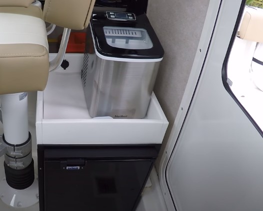 Ice maker installed on a boat