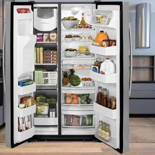 GE ENERGY STAR Side-By-Side Refrigerator inside view